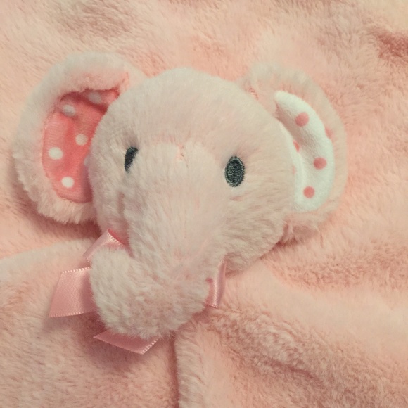 Kellytoy Pink Elephant Tags Baby Rattle Plush Security Blanket Lovey - Picture 3 of 5
